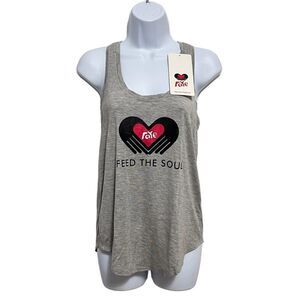 FAYE Feed the Soul Gray Racerback Tank NWT Size 6